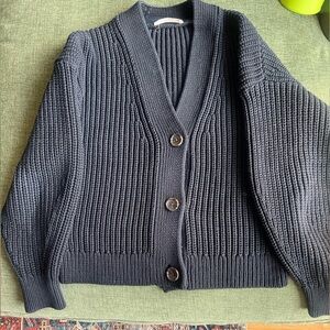 Everlane boxy cotton cropped cardigan